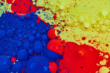 Three strips of blue red and yellow as background asset