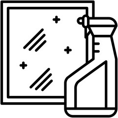 Window Spray Icon. Glass Cleaning  Tool Symbol Stock Illustration. Vector Line Icons For UI Web Design And Presentation