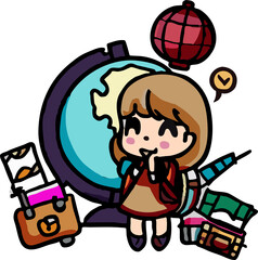 Naklejka premium world travel png graphic clipart design