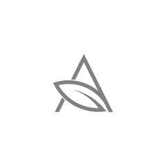 letter a logo with leaf combination