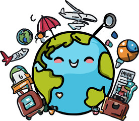 world travel png graphic clipart design
