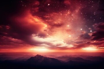 Fototapeta na wymiar majestic night sky filled with stars and clouds Generative AI