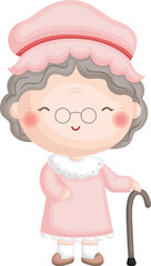 a vector of a grandma