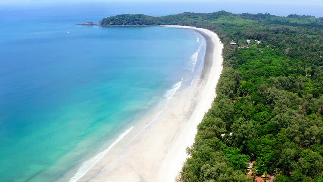 Aerial view of Koh Phayam beach in Ranong, Thailand
