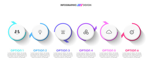 Business concept with infographic design 6 options.