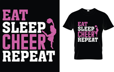 Funny Cute Eat Sleep Cheer Repeat T-Shirt Love Girls Gift T-Shirt
