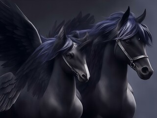 Nightfall Wings: Captivating Dark Pegasus in Iconic Imagery