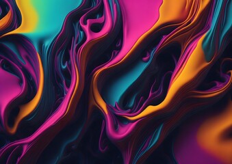 Obraz na płótnie Canvas Abstract Vibrant Liquid Oil Paint Background. AI Generated