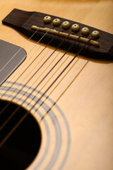 Fototapeta na wymiar color detail of an old acoustic guitar