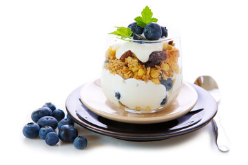 fresh yogurt with blueberries