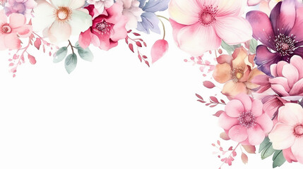 watercolor floral frame multi purpose background.