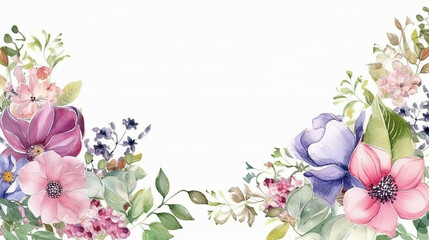 watercolor floral frame multi purpose background. 