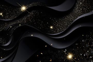 Black glitter diamond curve background with luxury style. Generative ai