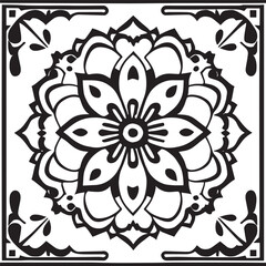 flower design black and white