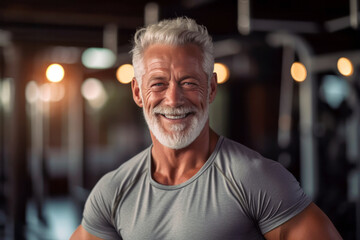 Portrait of a fit senior citizen man, displaying strength and an active lifestyle, vibrancy of fitness in retirement and the potential for longevity, generative ai - obrazy, fototapety, plakaty