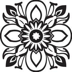 flower design black and white