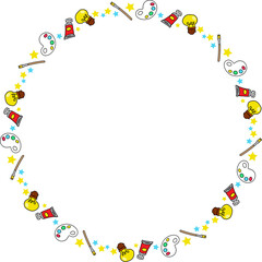 The back to school boarder line cartoon style.