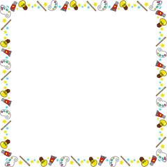 Obraz premium The back to school boarder line cartoon style.