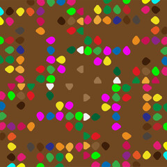 Seamless vector background with repeat pattern.  Multicolored  mosaic. Perfect for fashion, textile design, cute themed fabric, on wall paper, wrapping paper, fabrics and home decor.