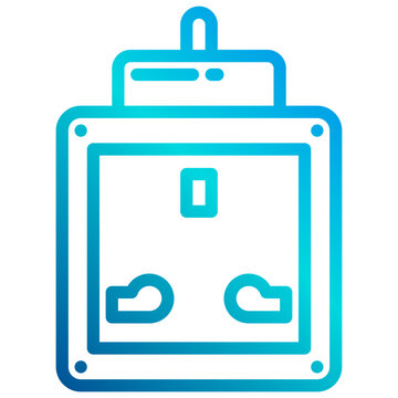 blue electric socket icon clip art preview