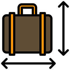 Luggage filled outline icon