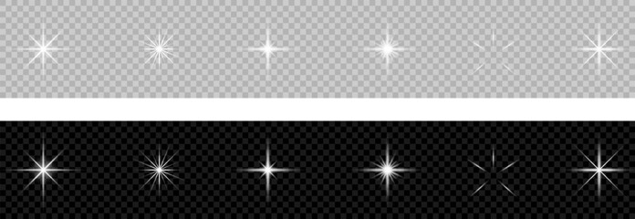 Sparkling star, vector glowing star light effect.Shine glowing stars. Vector illustration