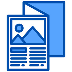 Brochure blue outline icon
