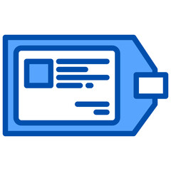 Tag blue outline icon