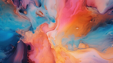 Fototapeta premium Modern abstract painting made of alcoholic ink. Generative AI