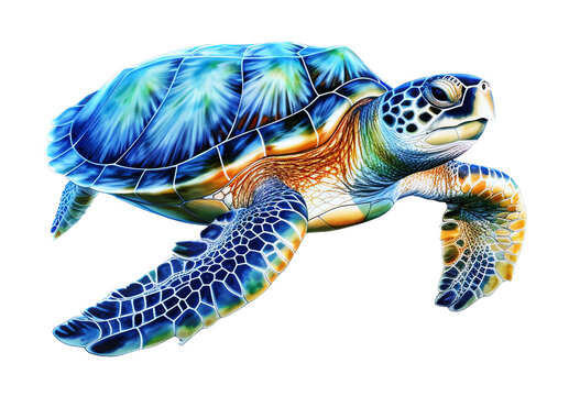 Sea Turtle, Isolated Illustration Clipart, Generative AI