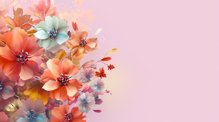 Spring flower background with copy space
