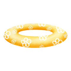 Yellow Swimming ring watercolor.	
