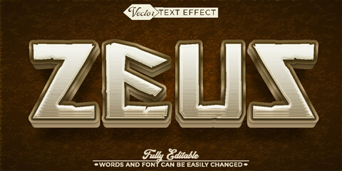Historical Zeus Vector Editable Text Effect Template - obrazy, fototapety, plakaty