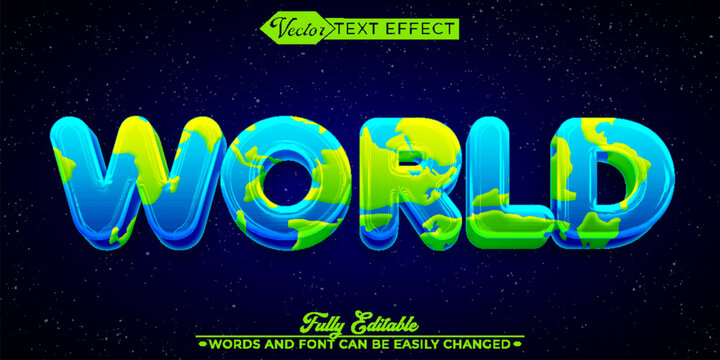 Cartoon World Vector Editable Text Effect Template