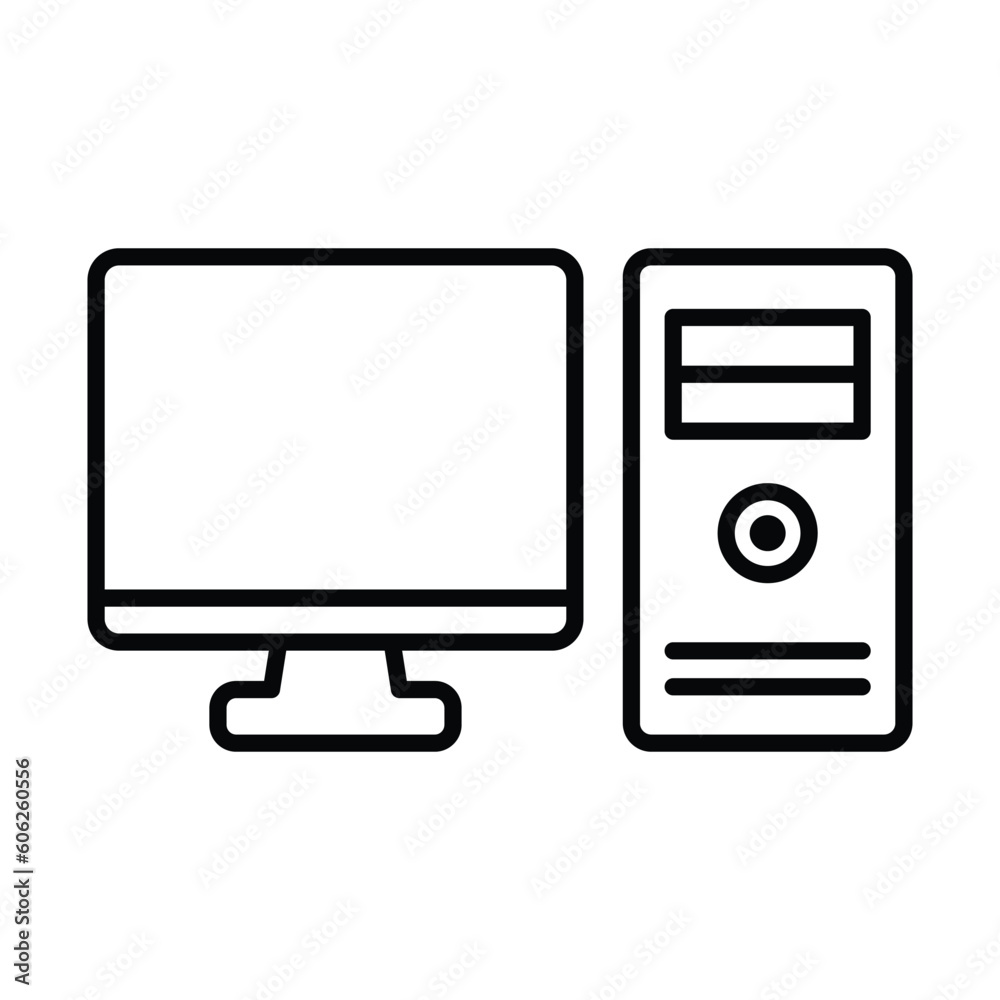 Sticker Desktop computer vector icon