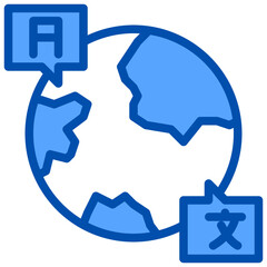 Global blue outline icon