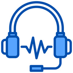 Headphone blue outline icon