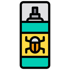 Bug spray filled outline icon