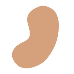 Abstract shape brown blob and line art.	