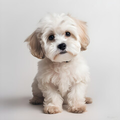 Maltese Terrier dog portrait studio shot