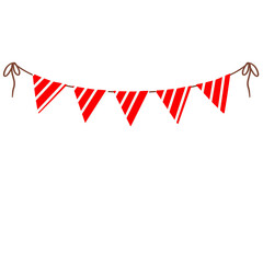 Watercolor red pennants Party flag.	
