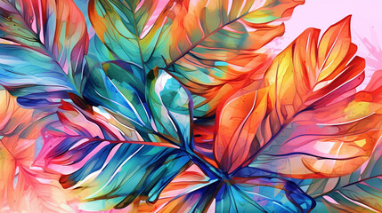 Beautiful background with leaves palm modern creativity . Generative AI