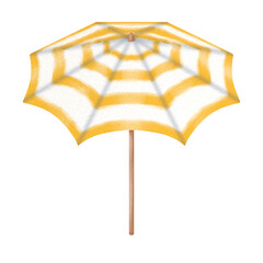 Yellow beach umbrella Watercolor.  © Walaiporn Sangkeaw