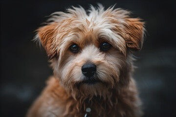 Scruffy Terrier dog portrait studio shot