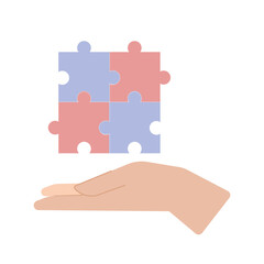hand holding puzzle