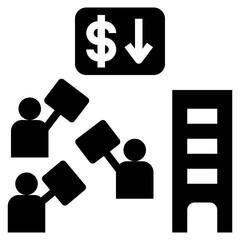 protest glyph style icon