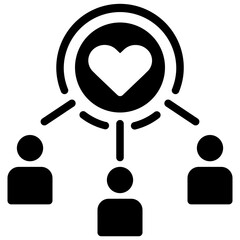 team glyph style icon