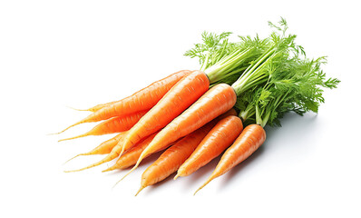 Ai generative. Carrot vegetable with leaves  on white