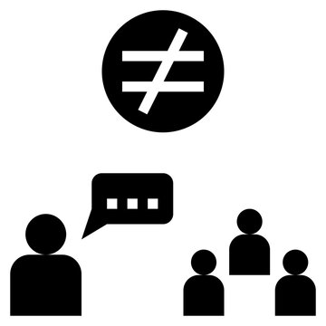 unequality glyph style icon