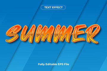 3D Text Effect Design with Summer Background